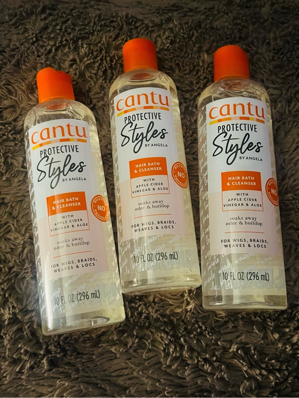 Cantù Protective Styles by Angela Hair Bath & Cleanser 10 fl oz X3